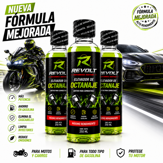 ⛽ Revolt™ | Aditivo Elevador De Octanaje | X4 UNIDADES de 250ML
