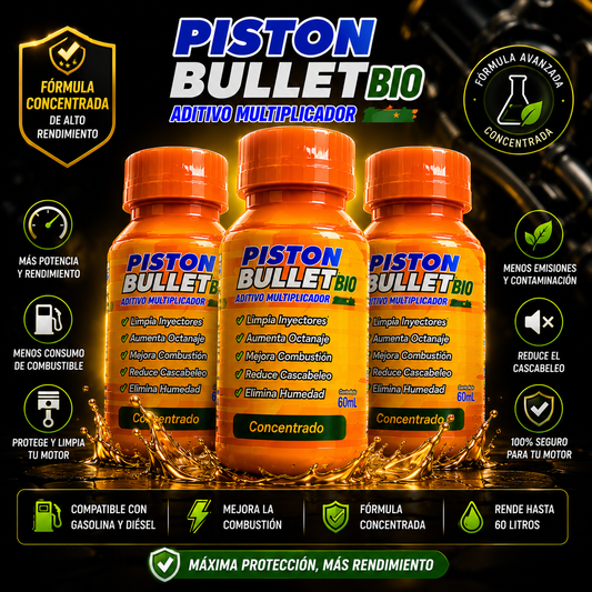 ⛽ Piston Bullet Bio™ | Recupera la Potencia de Tu Motor Desde la Primera Tanqueada x3 UND