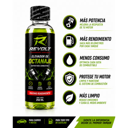 ⛽ Revolt™ | Aditivo Elevador De Octanaje | X4 UNIDADES de 250ML